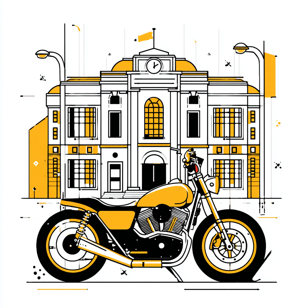 Motociclist și primărie